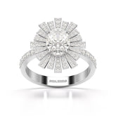1.93 CT Oval Cut Halo Lab Diamond Ring